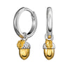 Hoop earrings acorn with leaf