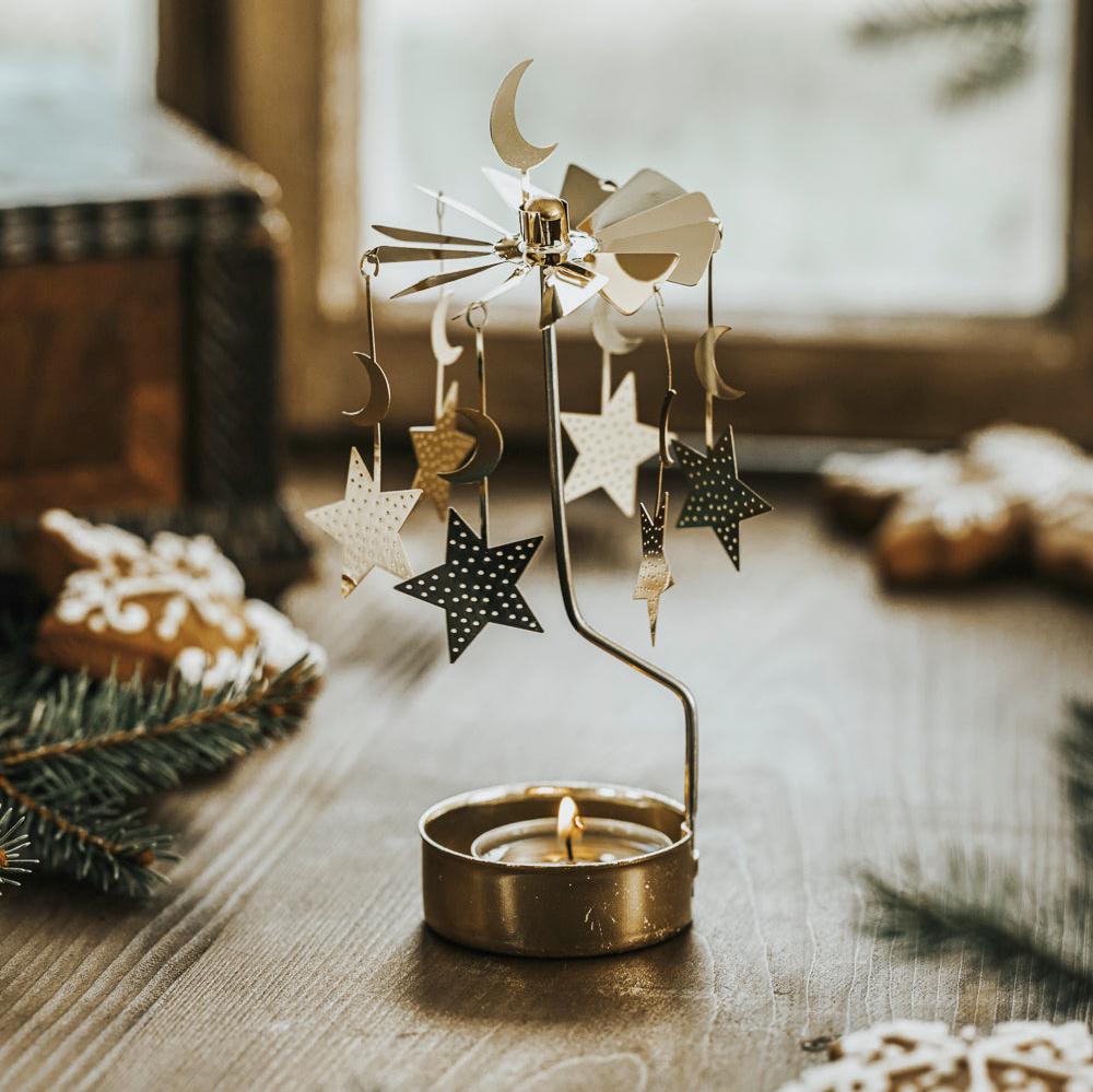 TEALIGHT CAROUSEL MOON &amp; STARS 