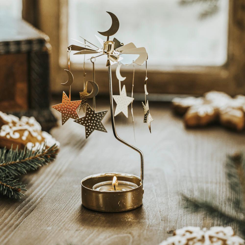 TEALIGHT CAROUSEL MOON &amp; STARS 