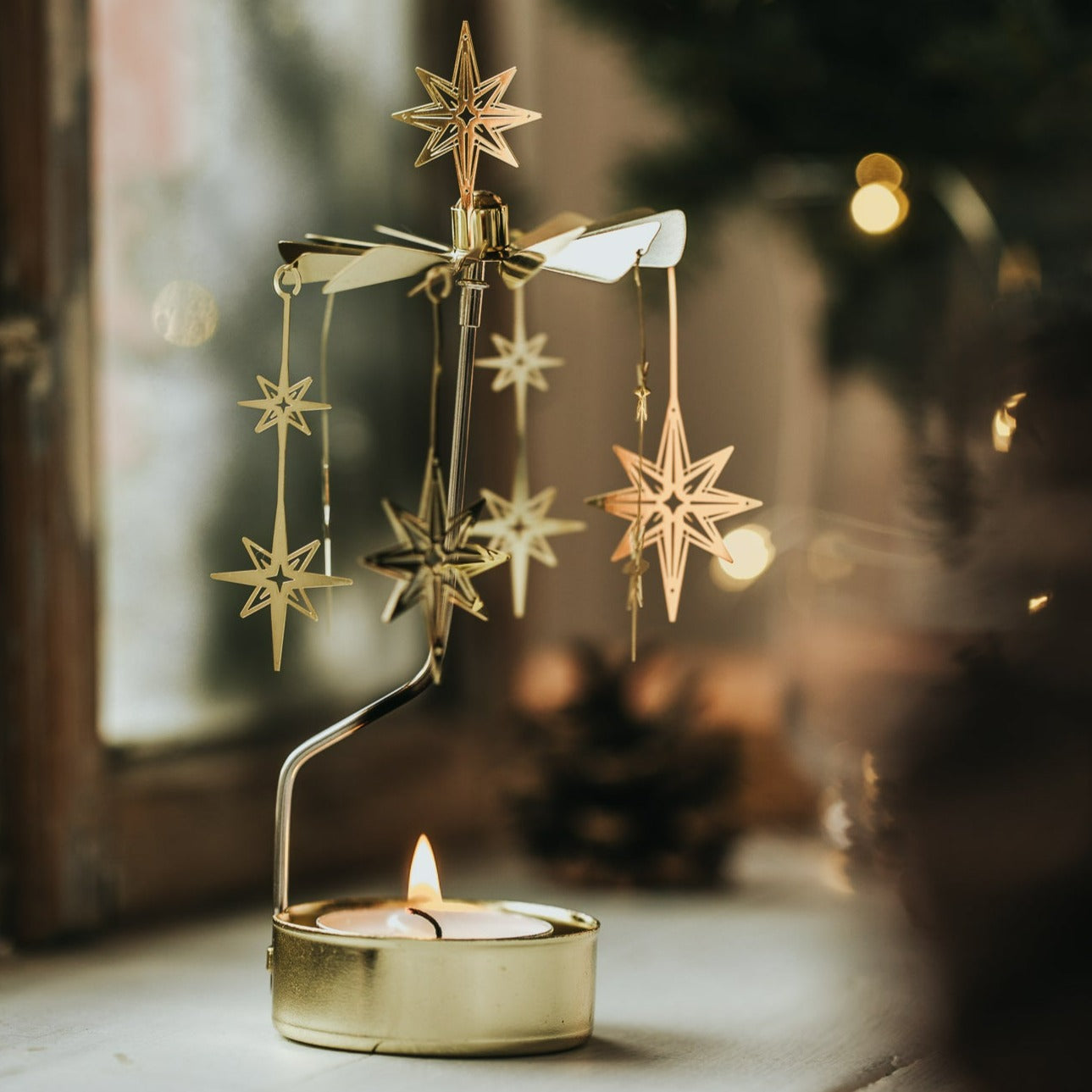 TEALIGHT CAROUSEL STARS 