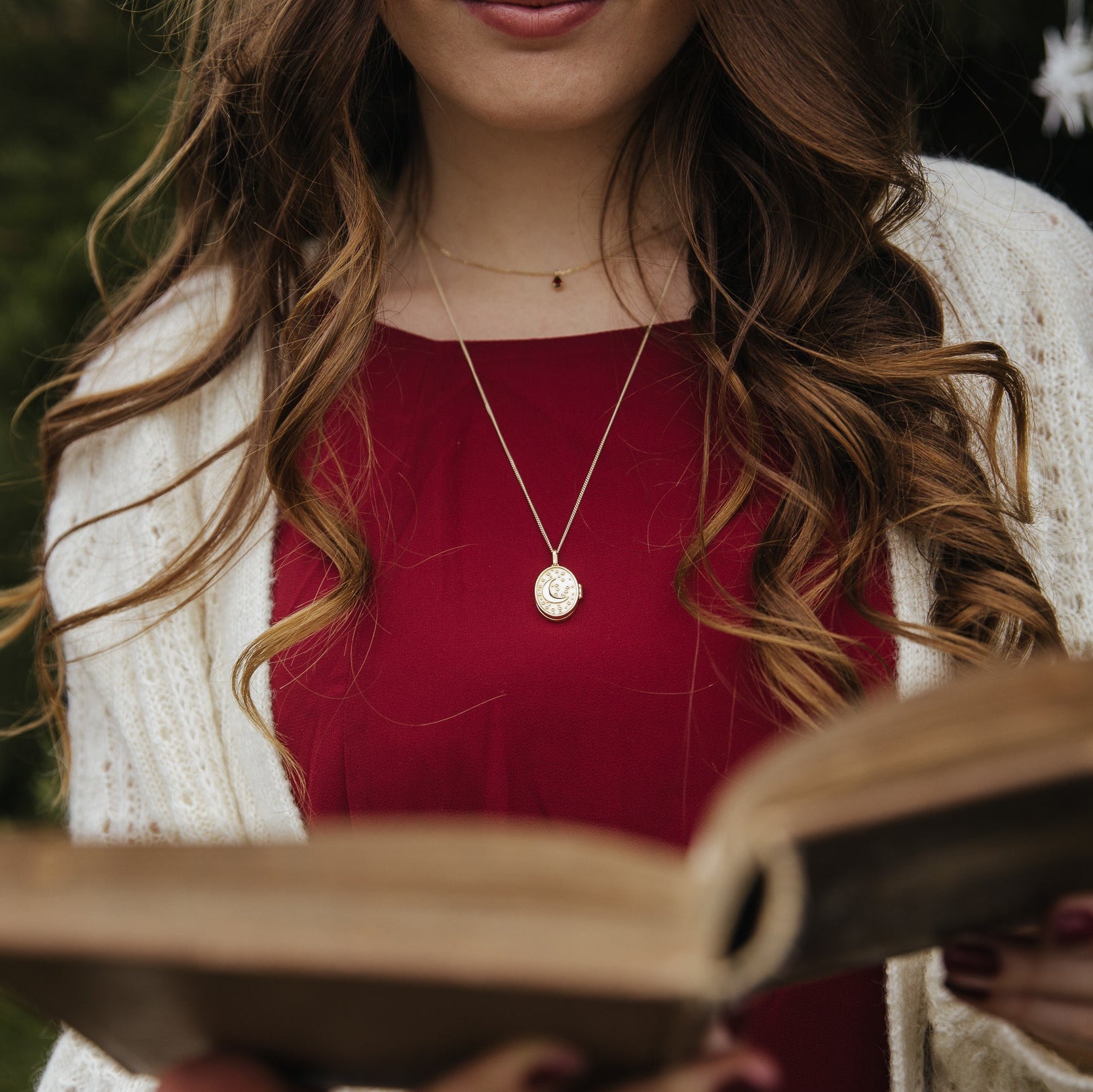 KETTE WENDE-MEDAILLON MOND & STERNENHIMMEL