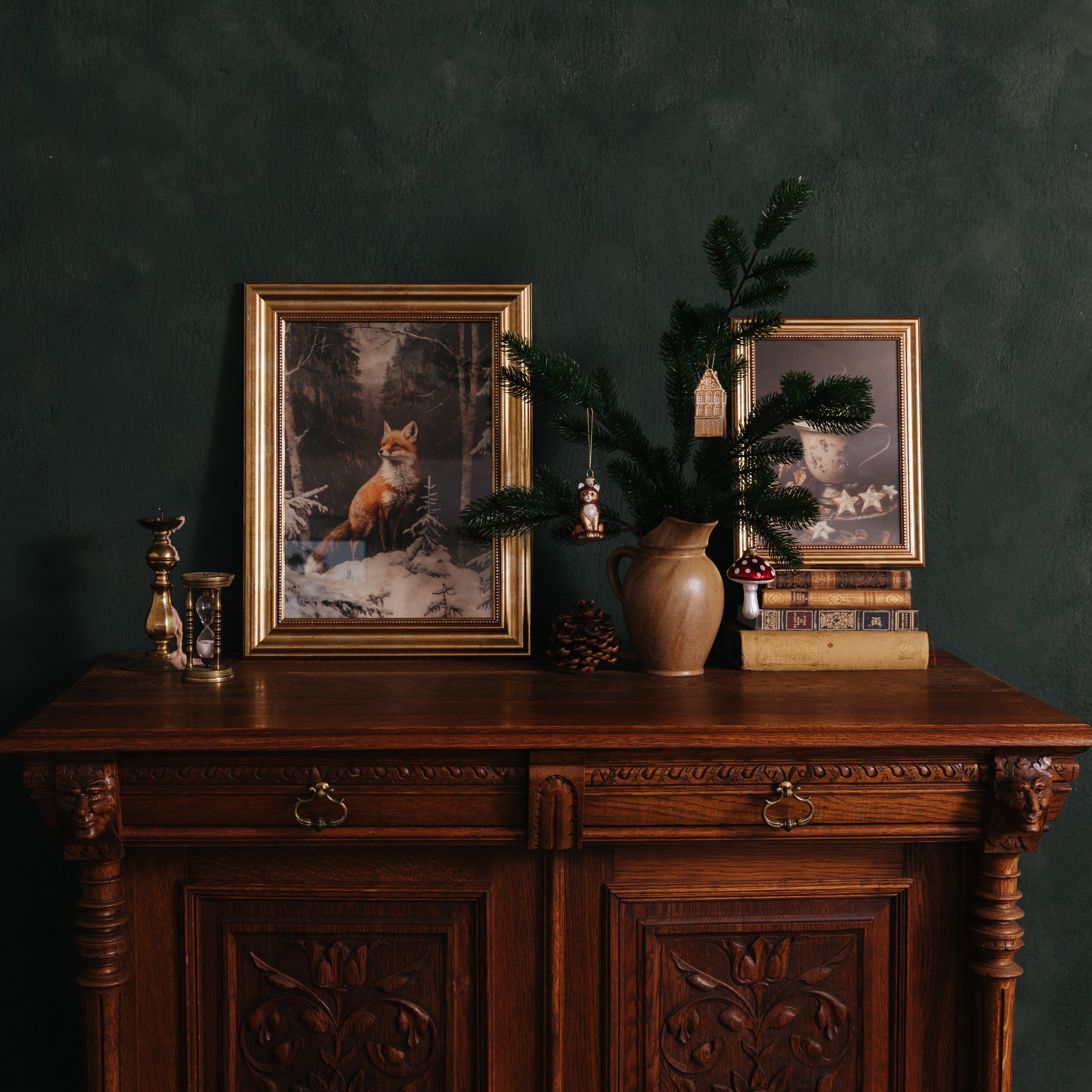 KUNSTDRUCK FUCHS IM WINTERWALD