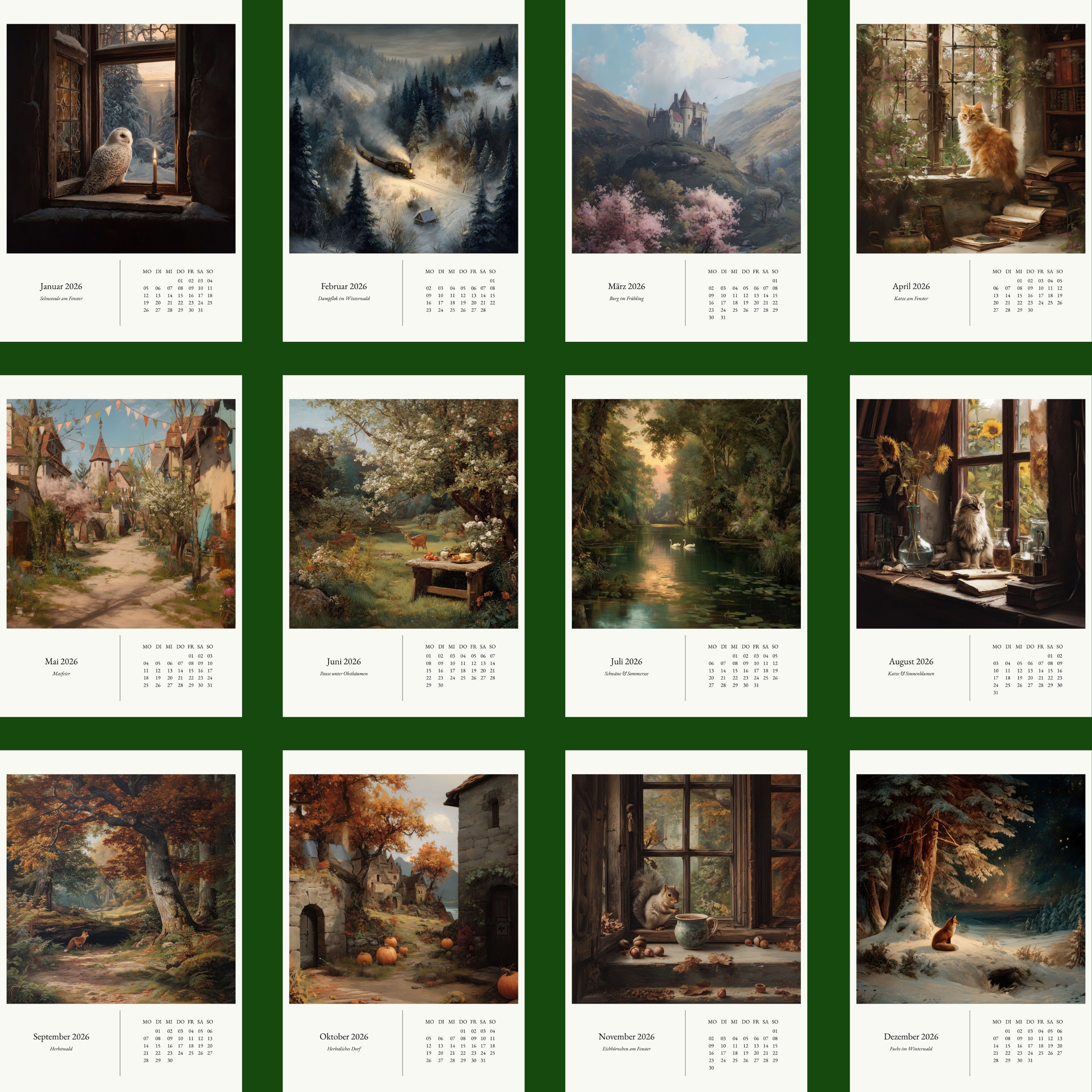 WANDKALENDER 2026 A3 - MAGISCHE JAHRESZEITEN