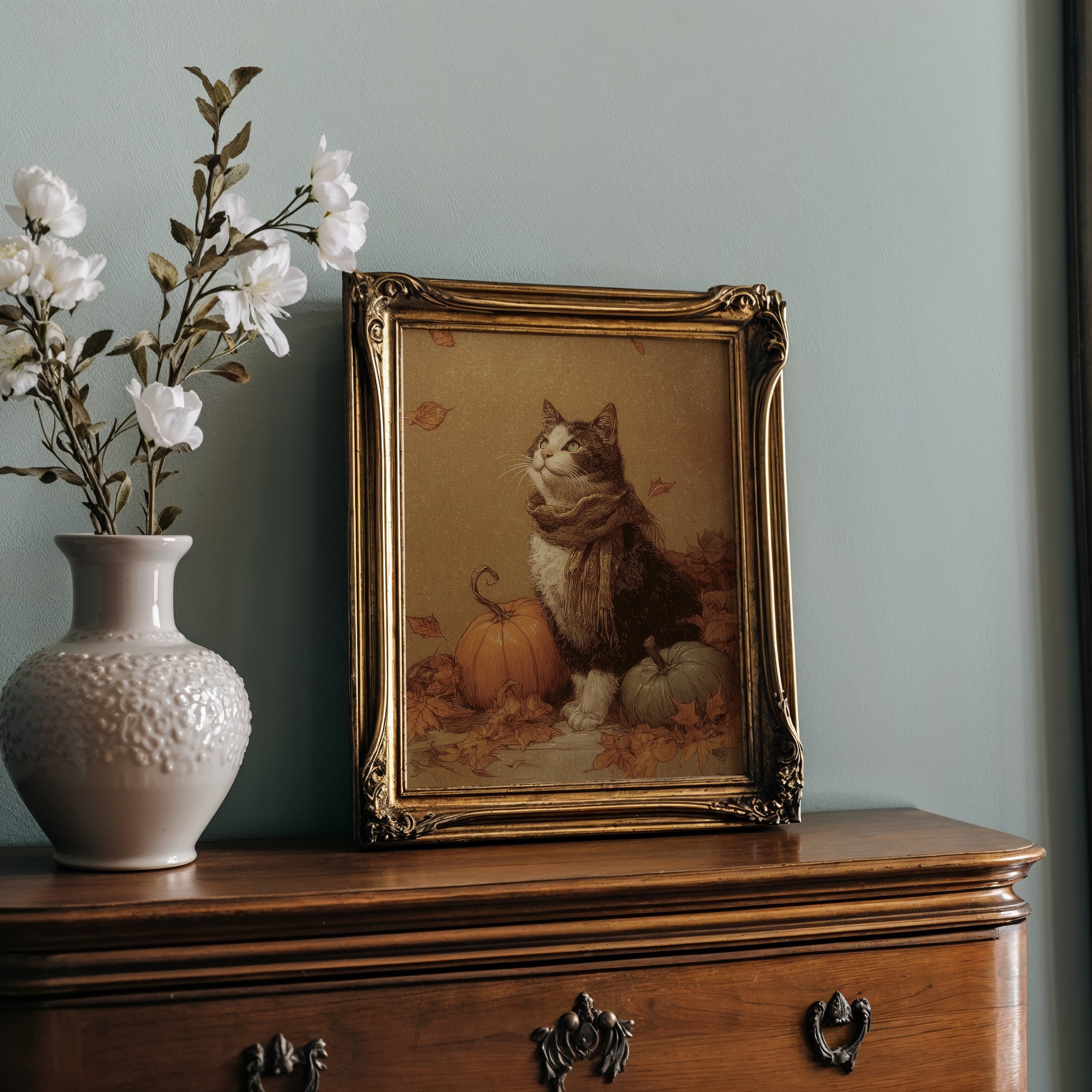 KUNSTDRUCK HERBSTKATZE
