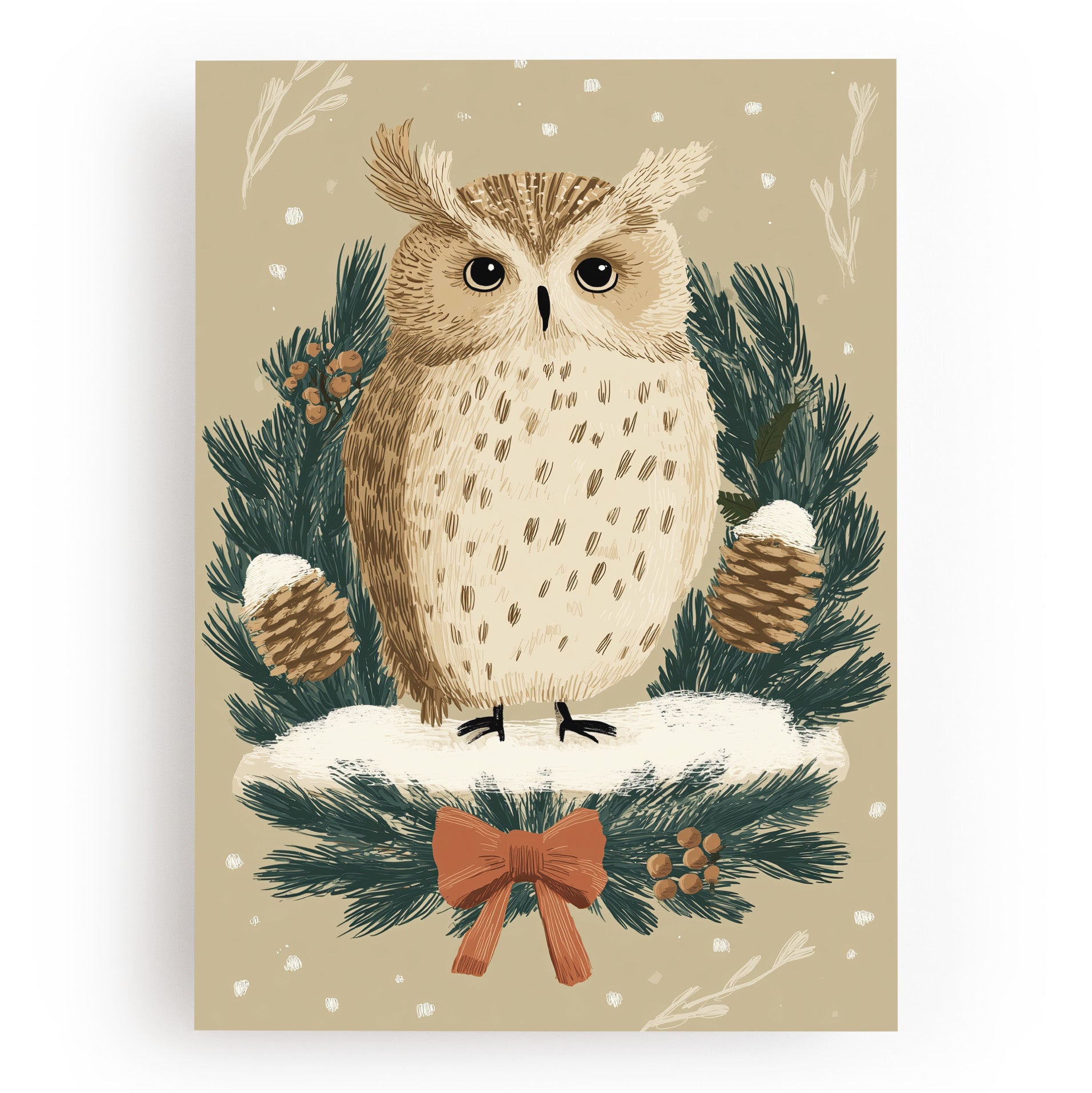 KUNSTDRUCK KLEINE WINTEREULE