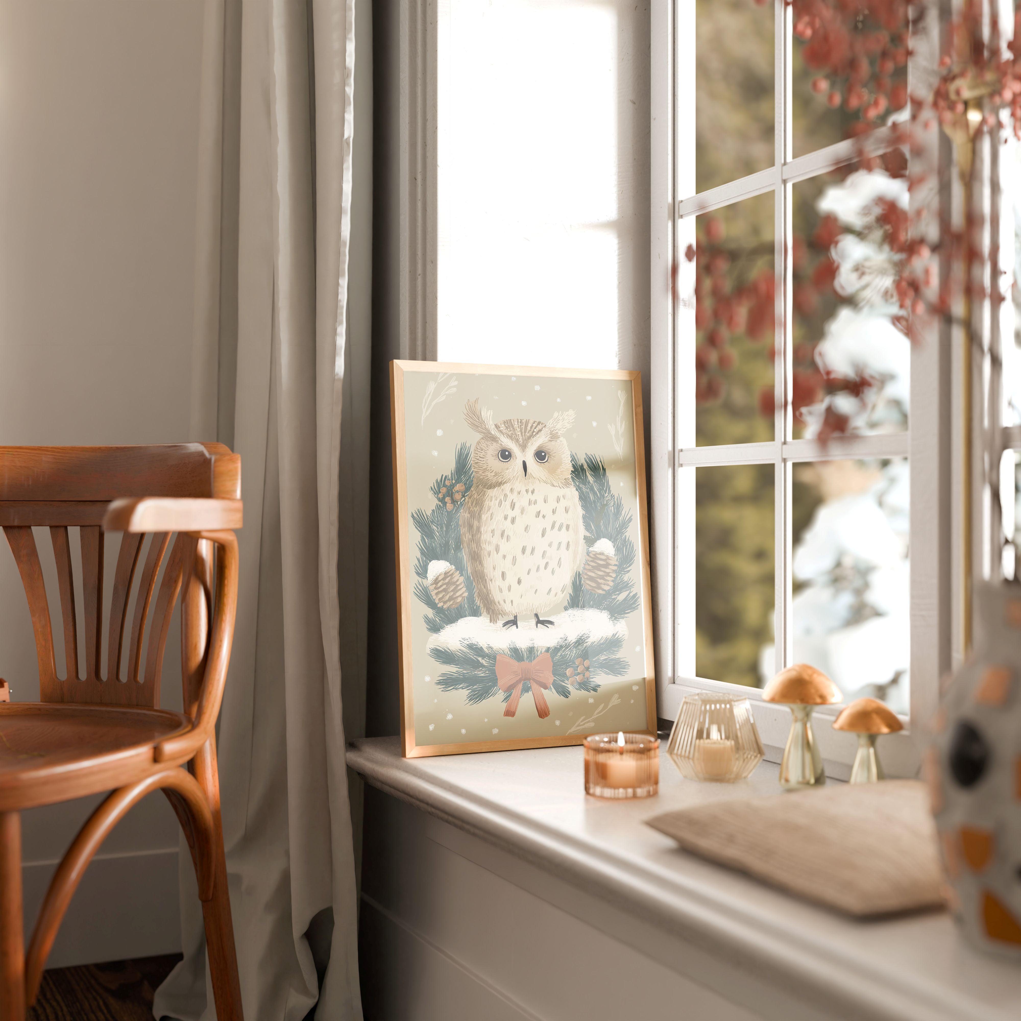 KUNSTDRUCK KLEINE WINTEREULE