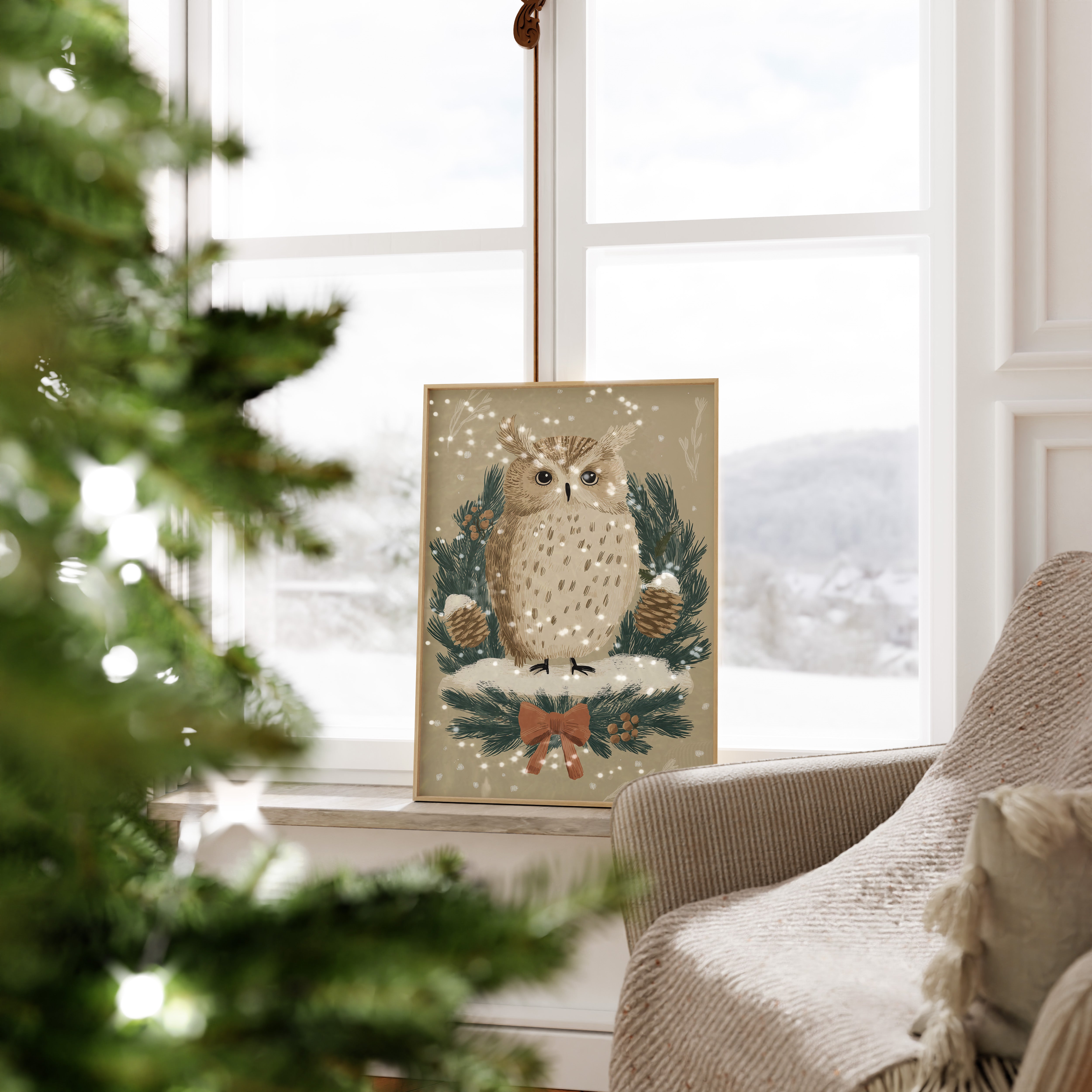 KUNSTDRUCK KLEINE WINTEREULE