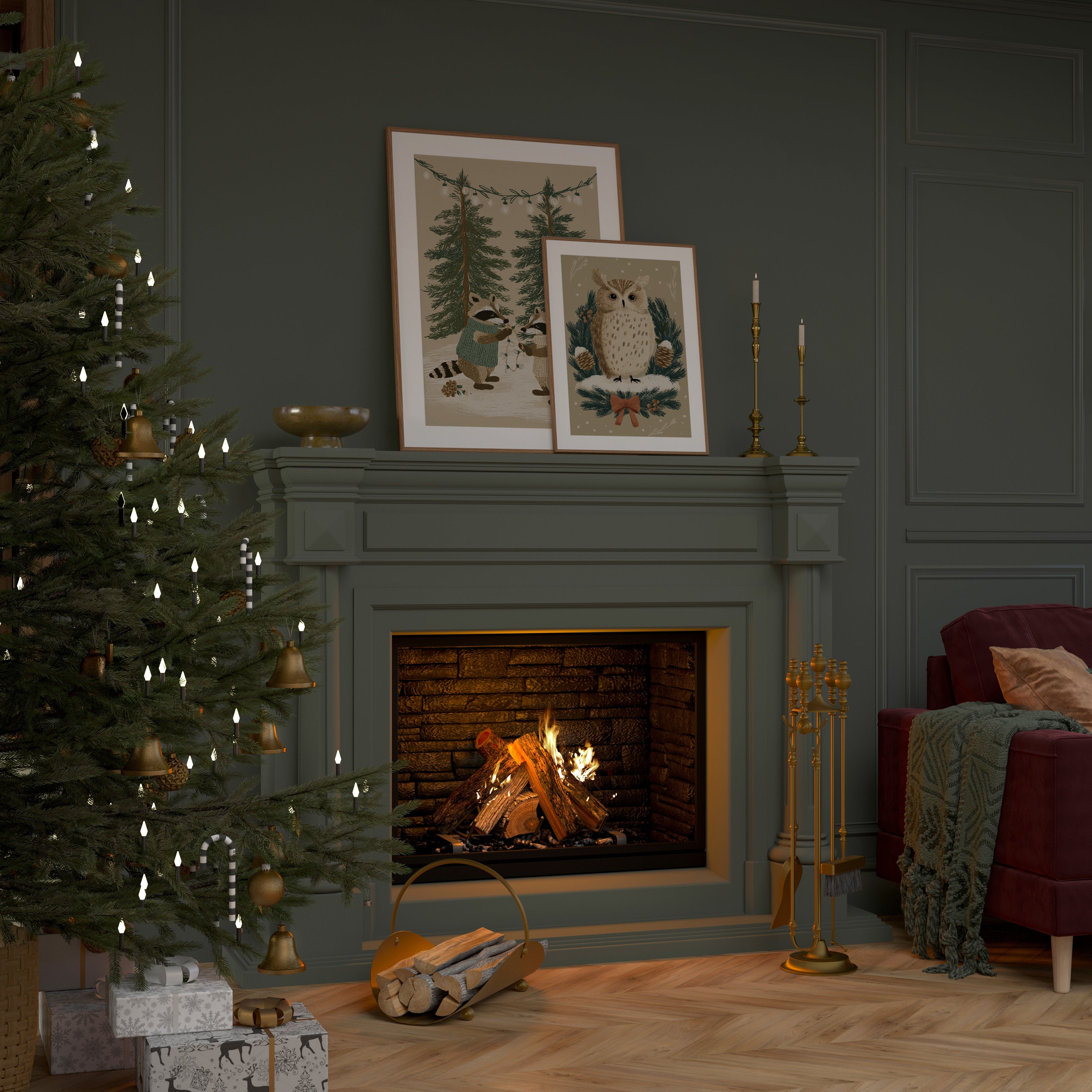 KUNSTDRUCK KLEINE WINTEREULE