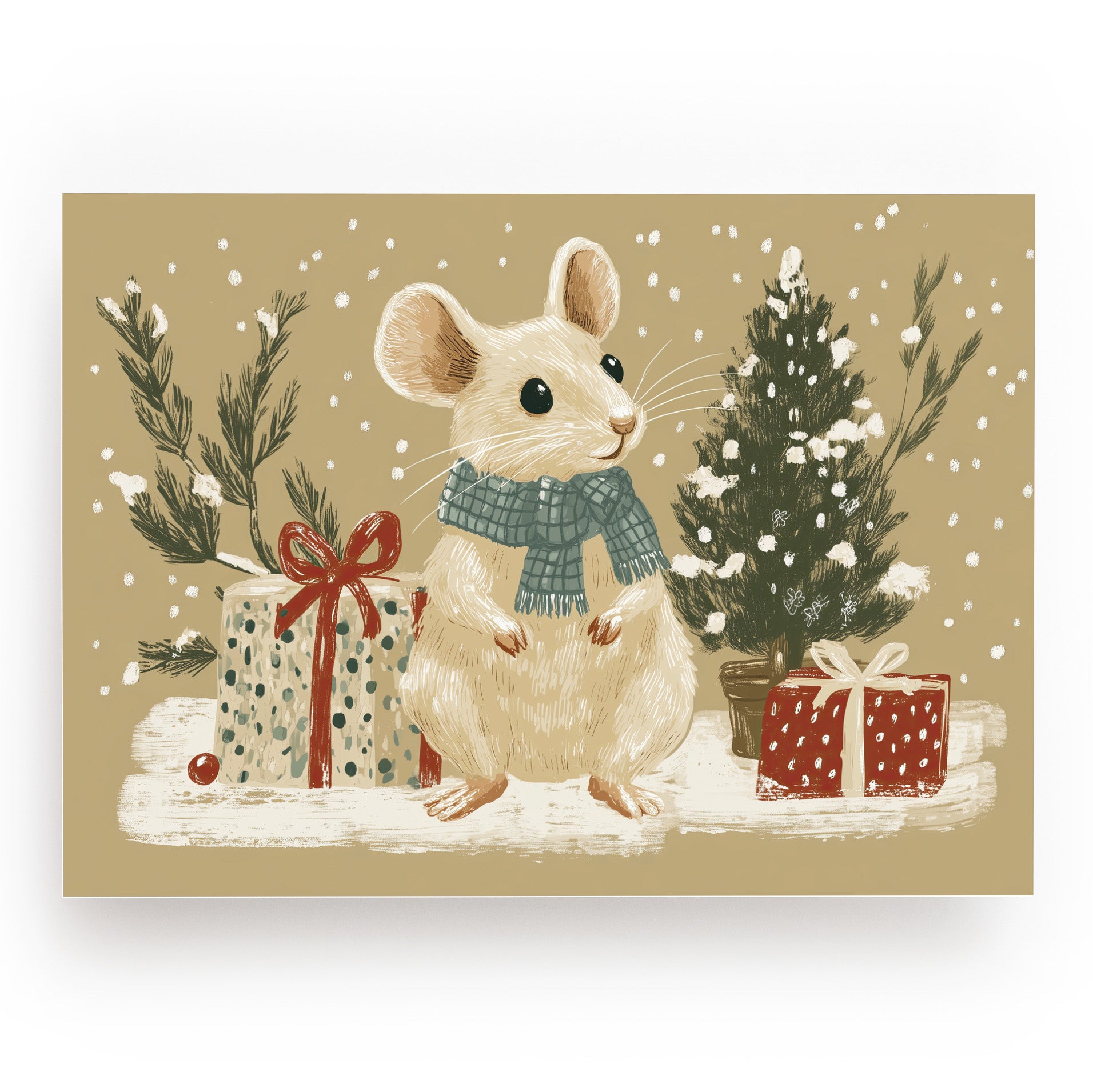 KUNSTDRUCK MAUSIGE WEIHNACHTEN