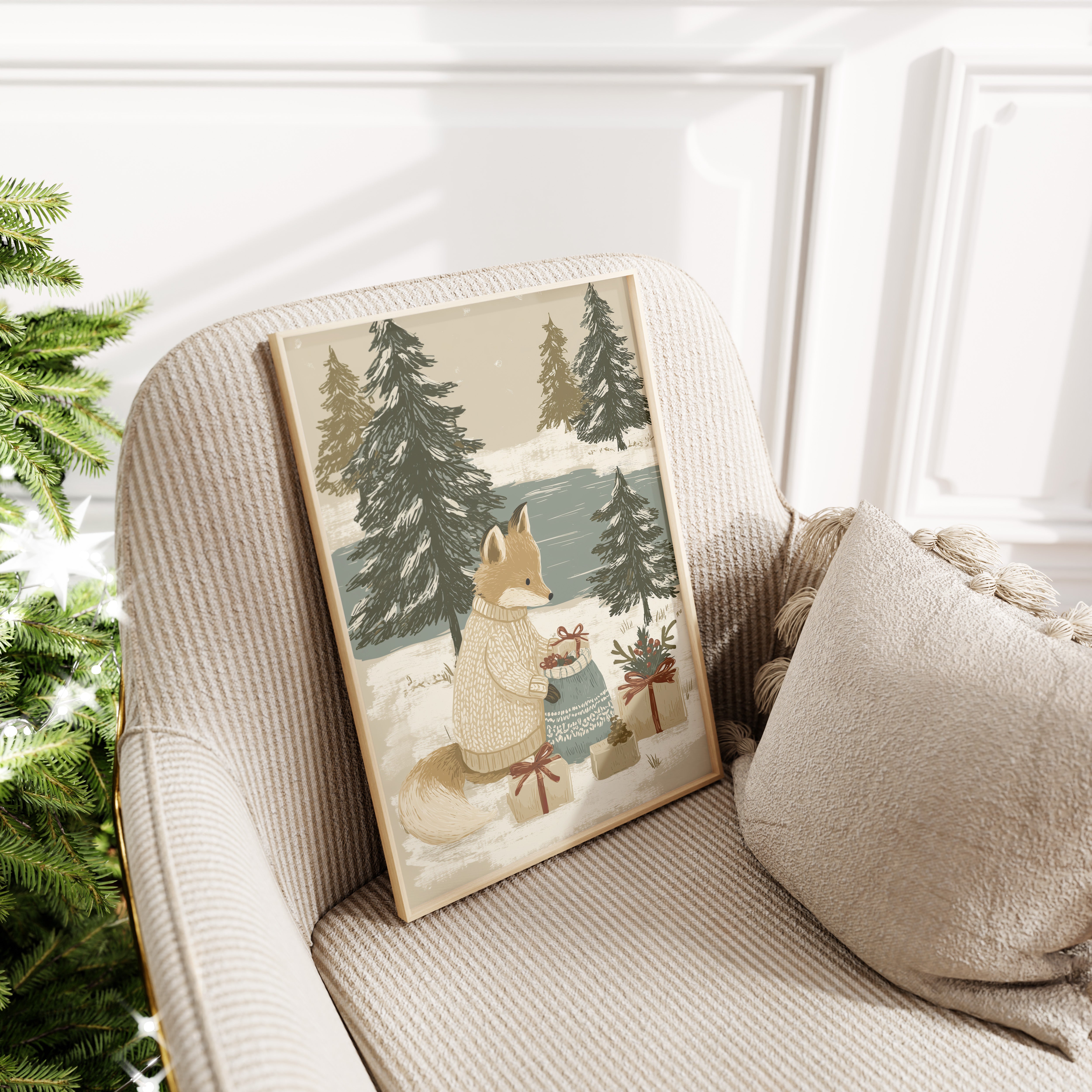 KUNSTDRUCK WEIHNACHTSFUCHS