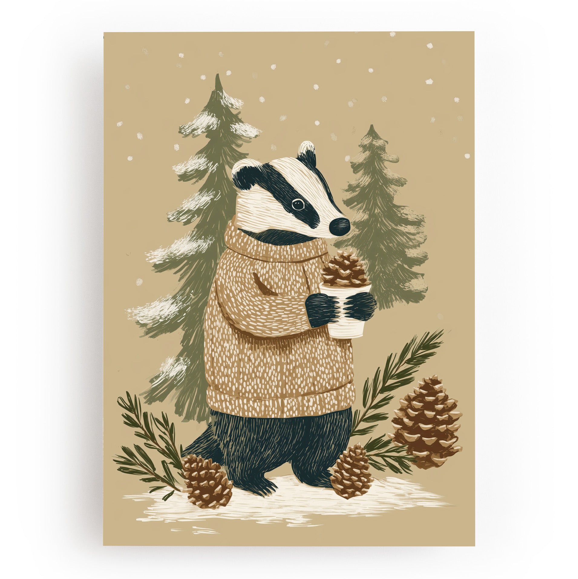 KUNSTDRUCK WINTER DACHS