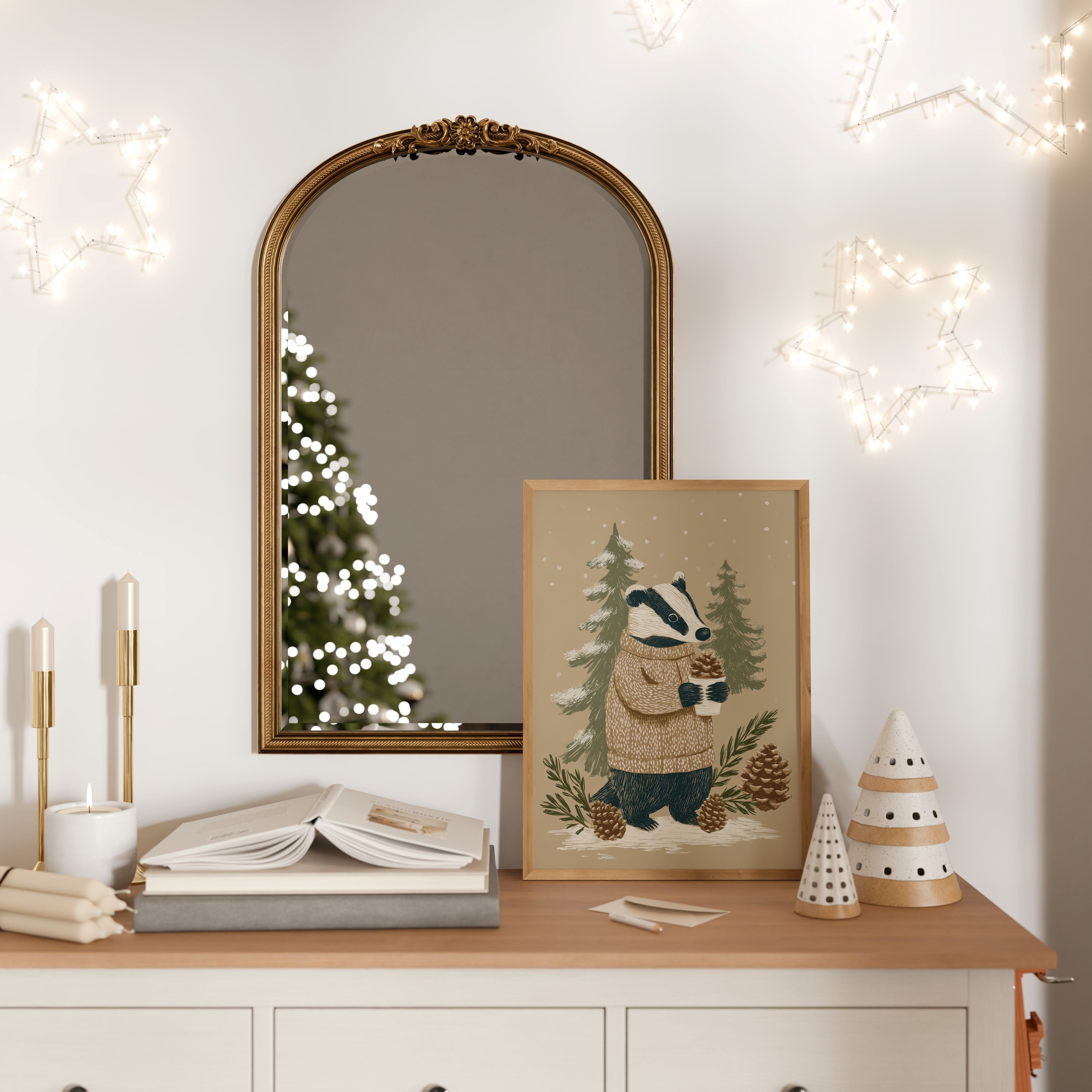 KUNSTDRUCK WINTER DACHS