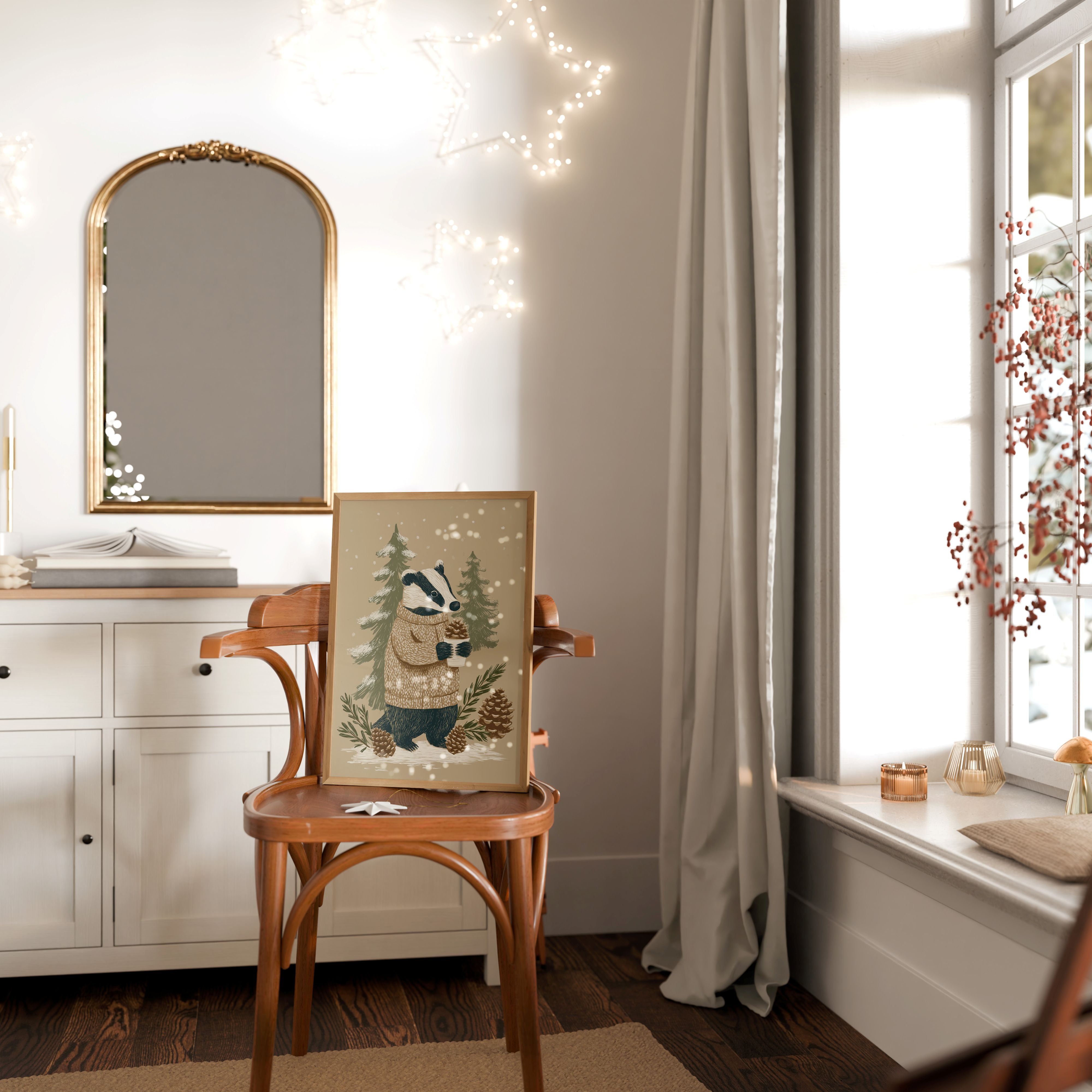 KUNSTDRUCK WINTER DACHS