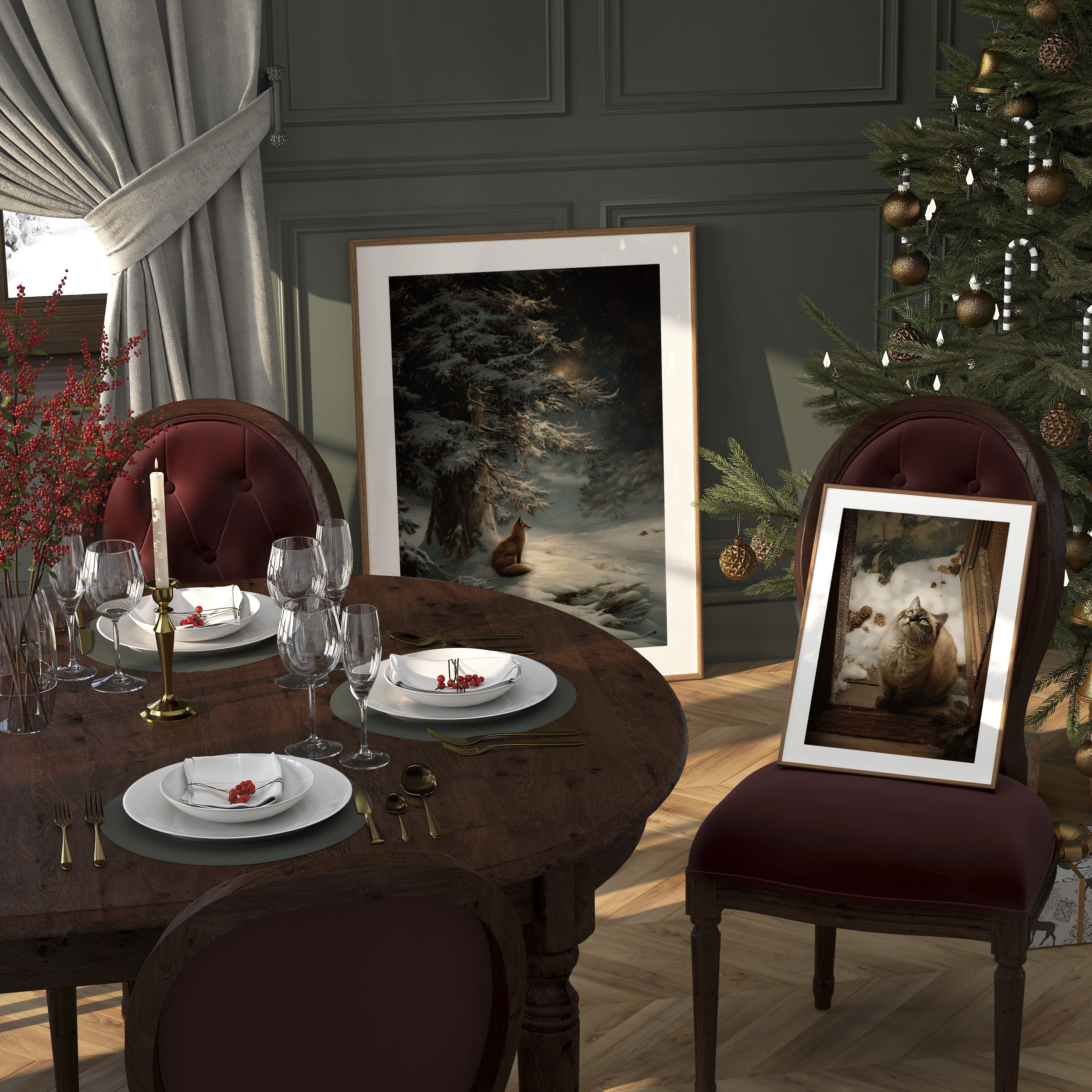 KUNSTDRUCK WINTER FUCHS