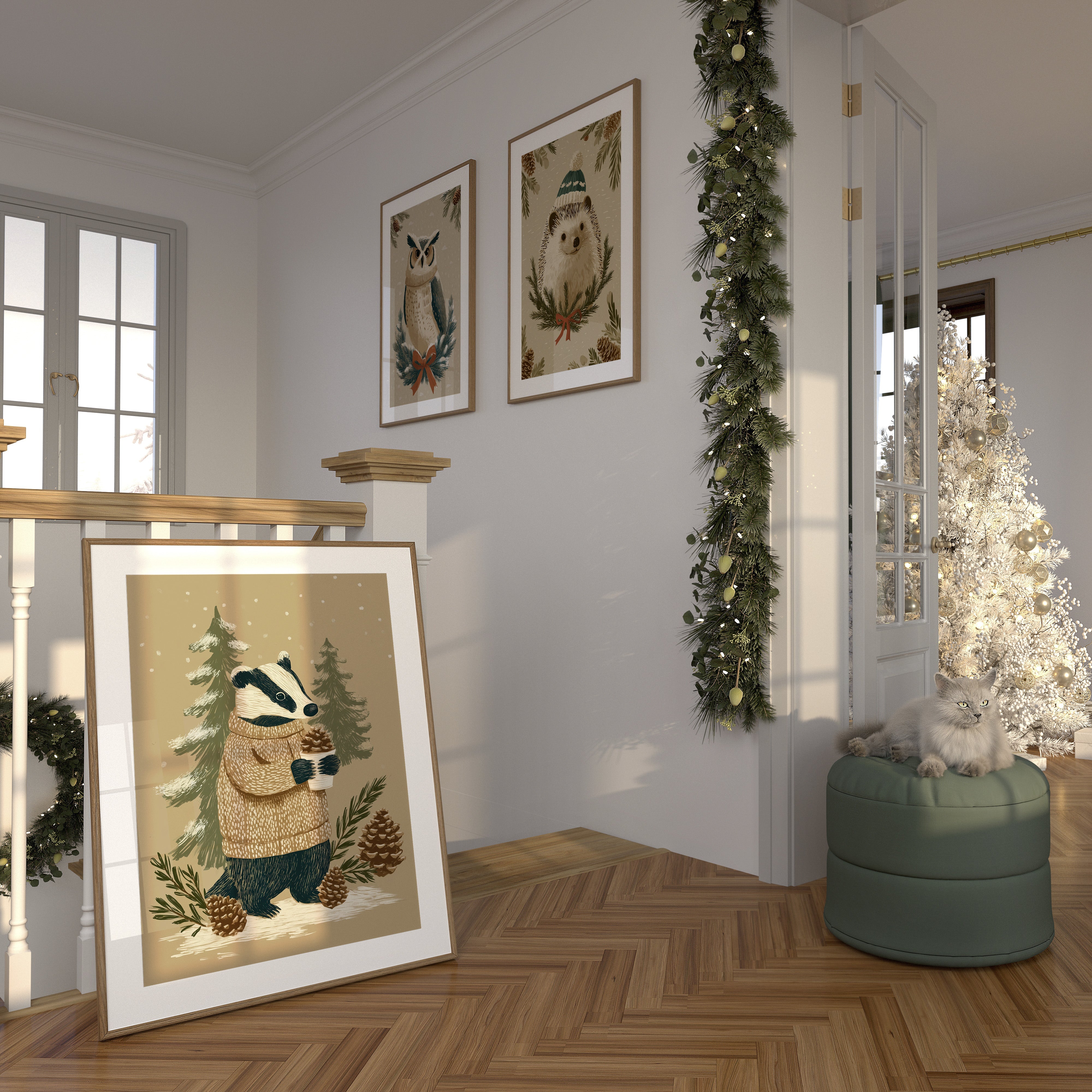 KUNSTDRUCK WINTER IGEL