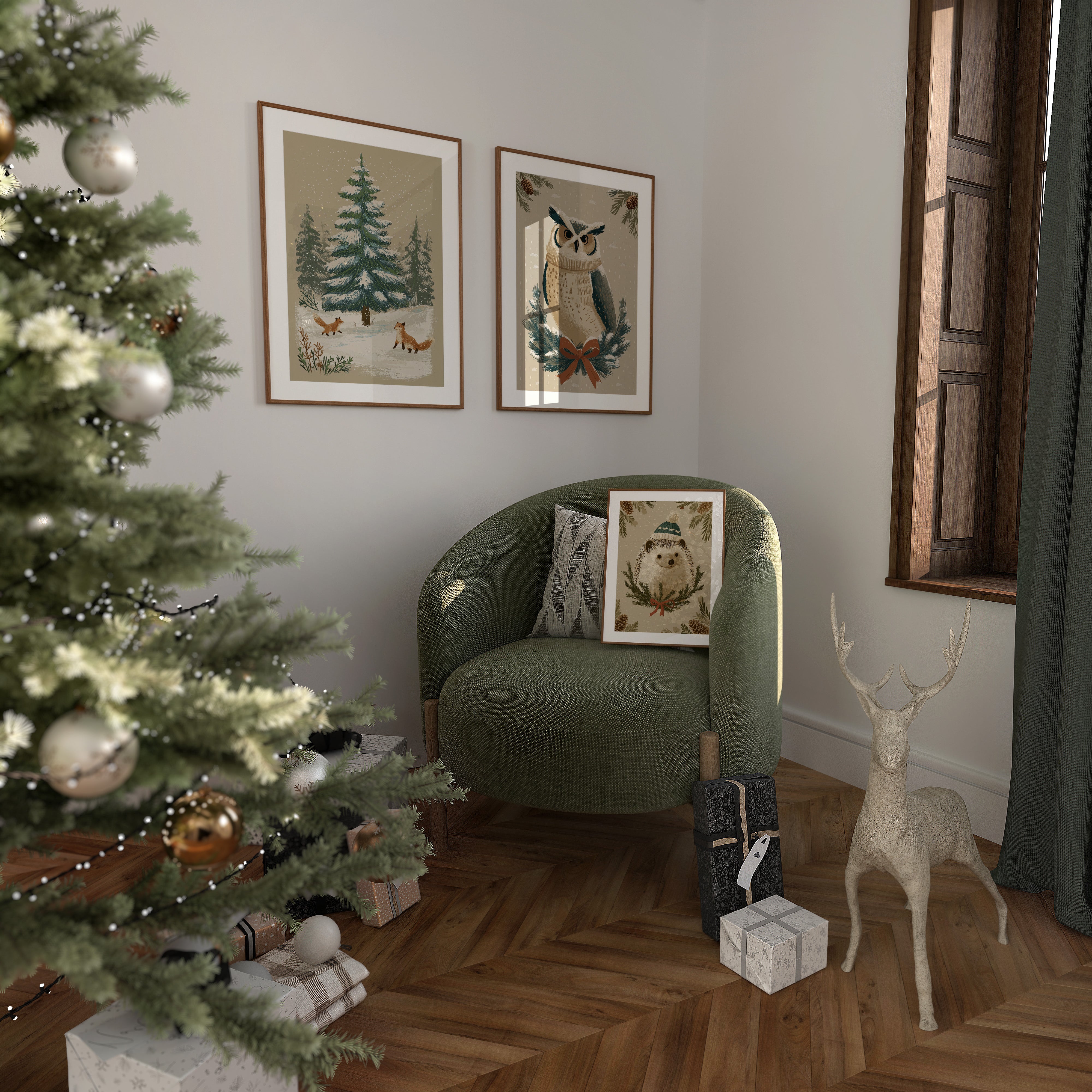 KUNSTDRUCK WINTER IGEL