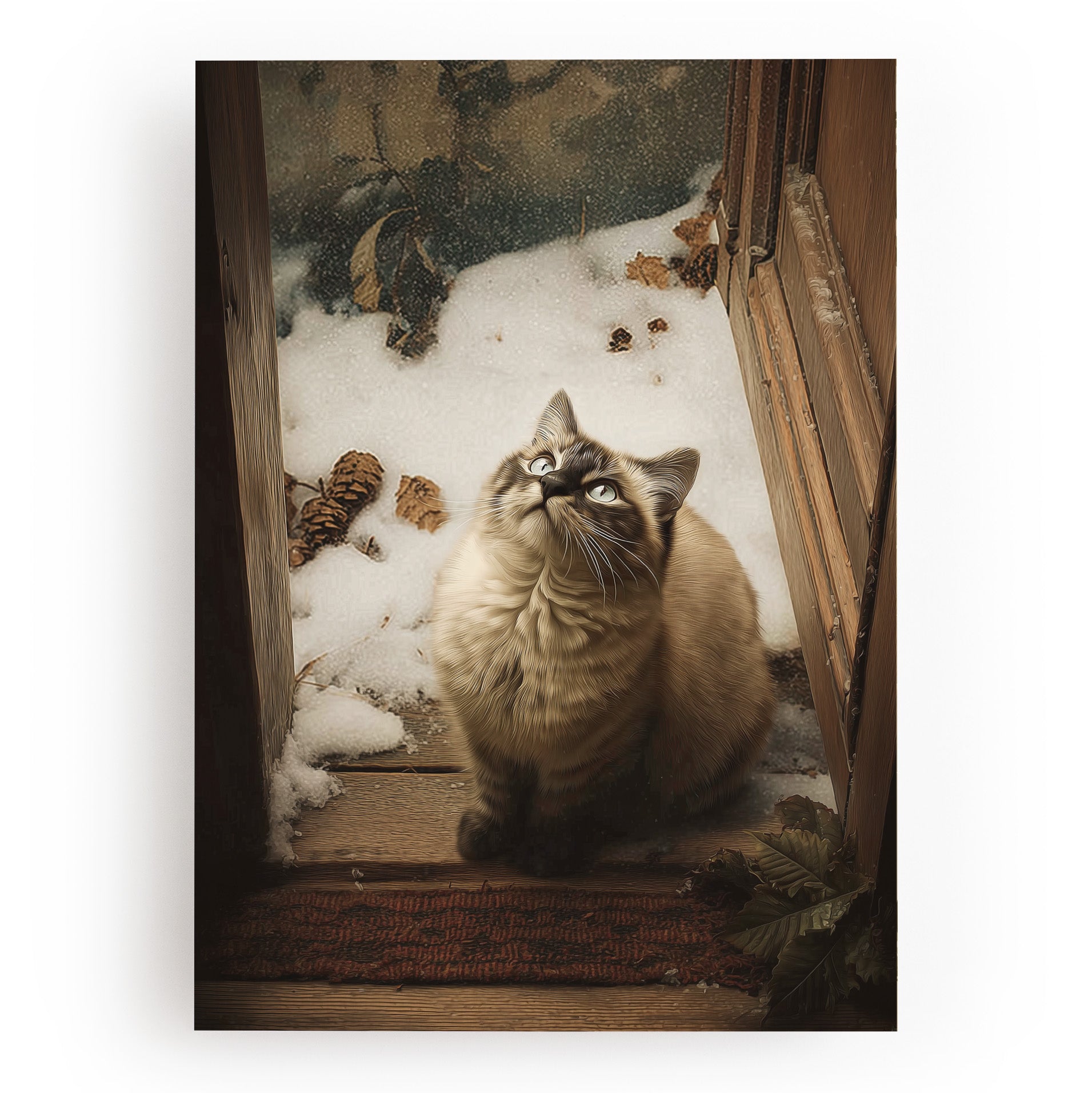 KUNSTDRUCK WINTER KATZE