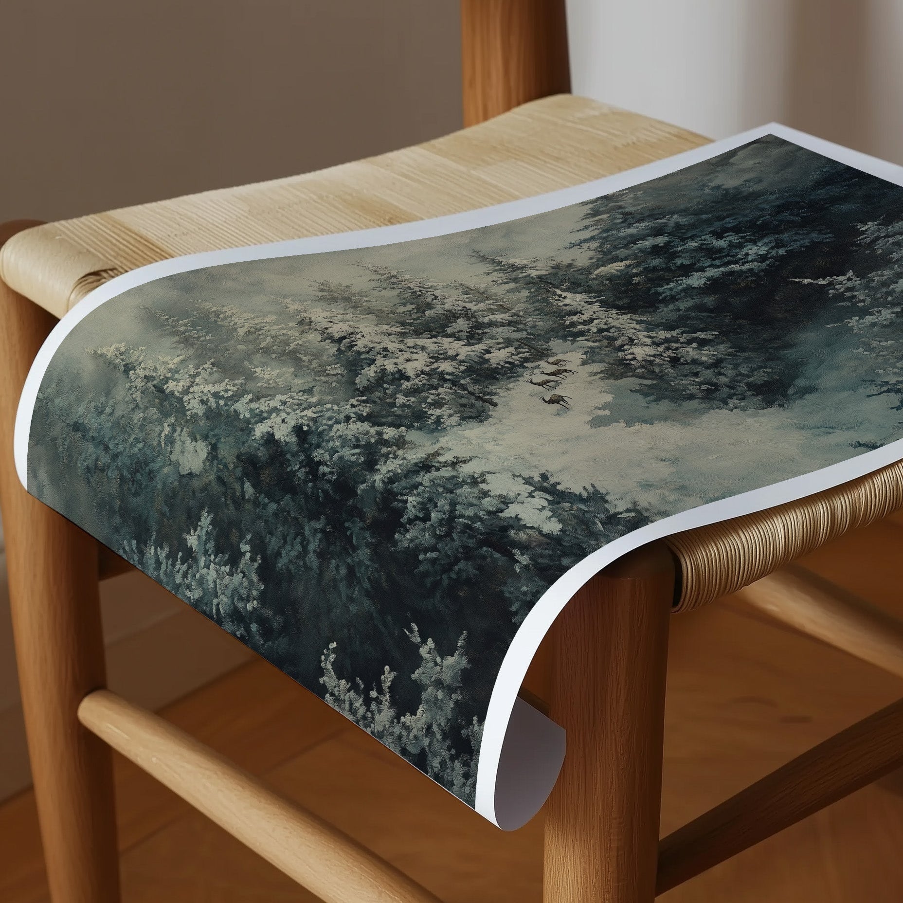 ART PRINT REINDEER HERD