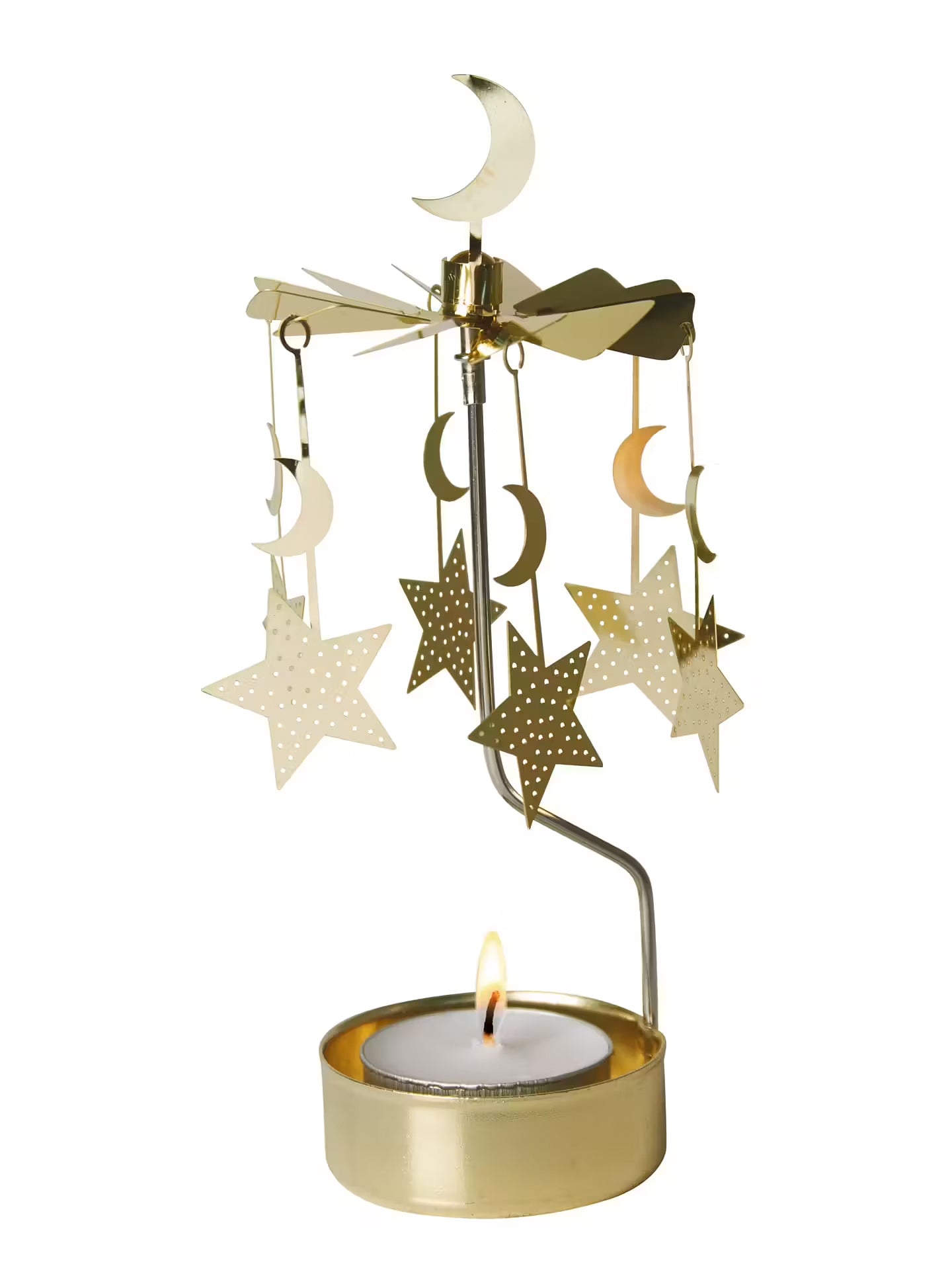 TEALIGHT CAROUSEL MOON &amp; STARS 