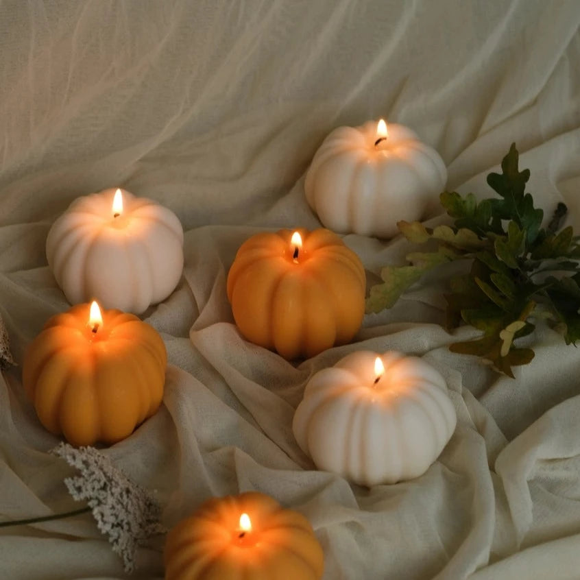 CANDLE PUMPKIN BEIGE 