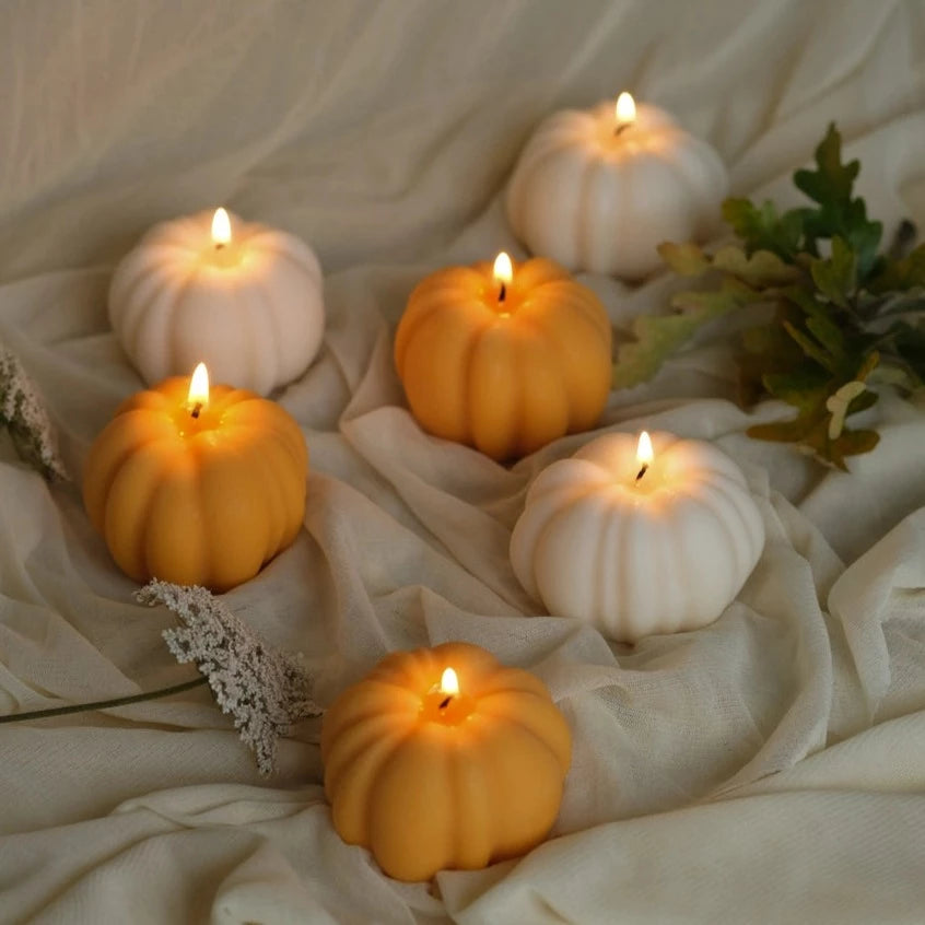 CANDLE PUMPKIN BEIGE 