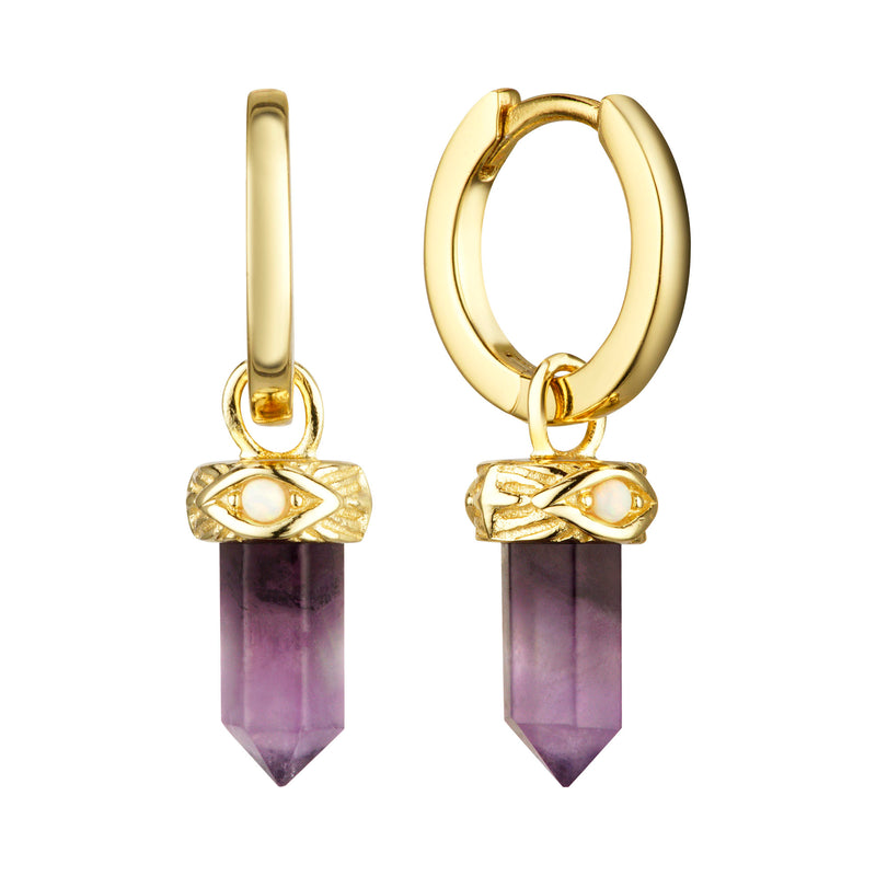 Hoop earrings AMETHYST