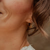 Hoop earrings acorn with leaf