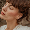 Hoop earrings acorn with leaf