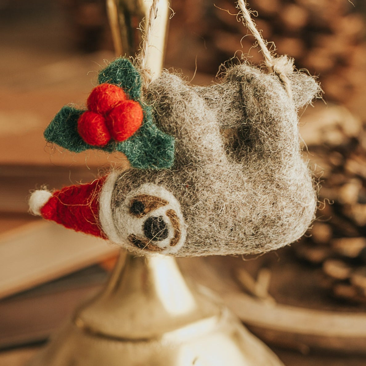 FILZANHÄNGER FAULTIER WEIHNACHTEN