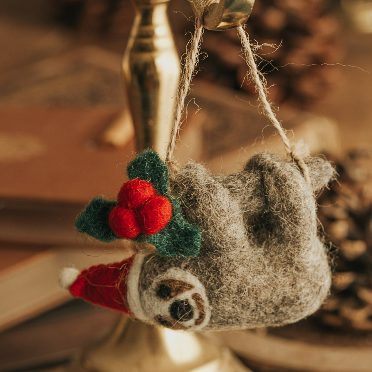 FILZANHÄNGER FAULTIER WEIHNACHTEN