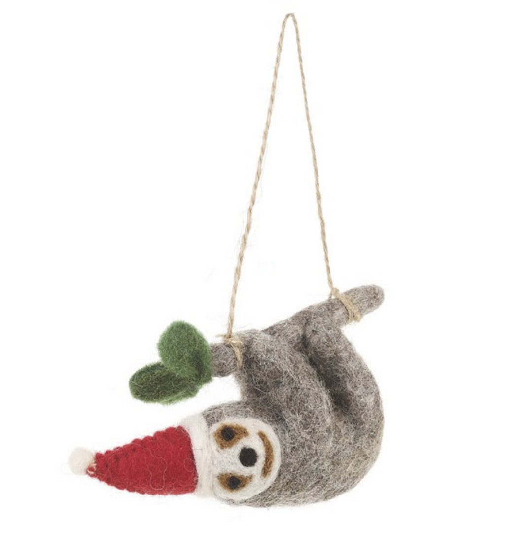 FILZANHÄNGER FAULTIER WEIHNACHTEN